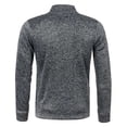 thumbnail image 4 of Men's Full Zip Up Sweatshirt Without Hood Fall Fashion Jackets Zipper Mock Neck Coat Casual Long Sleeve Top With Zipper Pockets Dark Gray XL, 4 of 4