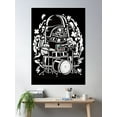 thumbnail image 2 of Lord Alien Drummer Chibi Art Style Poster Wall Art, Modern Wall Decor For Living Room Bedroom, 12x18 UNFRAMED, 2 of 3