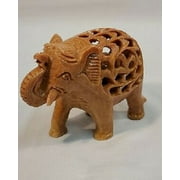Soapstone Hand Carved Elephant Decorative Figurine Statue Baby Inside