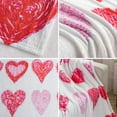 thumbnail image 5 of leyai Hearts Throw Blanket Flannel Couch Blankets Girls Throws for Women Men Red White Valentines Day Gifts Girlfriend Boyfriend Wife Birthday Blankets, 5 of 6