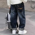 thumbnail image 4 of TBWNWG Baggy Pants for Boys,Boys Baggy Jeans with Elastic Waist Casual Relaxed Straight Leg Pull On Denim Pants Kids Boys with Pockets,Size 4-5 Years, 4 of 9