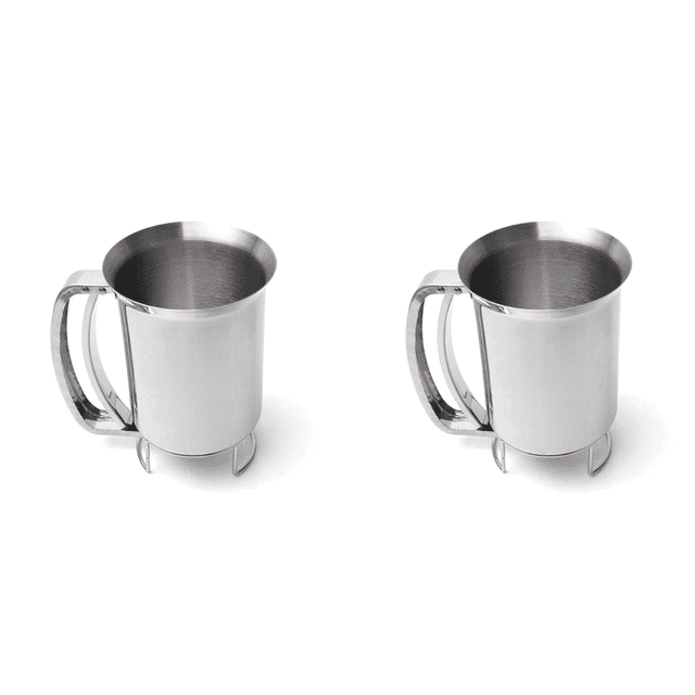 2X Handheld Stainless Steel Batter Dispenser Cake Cupcake Dough Dispensers Kitchen Tool Baking Flour Paste Funnel