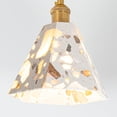 thumbnail image 2 of FSLiving Gimbaled Lamp, Zipper Switch 12V RV Decorative Ceiling Hallway Light, 2700K Bulb Included Natural White Stones Hexagon Shade Copper Socket, Semi Flush Mount Interior Light for Camper, 2 of 8