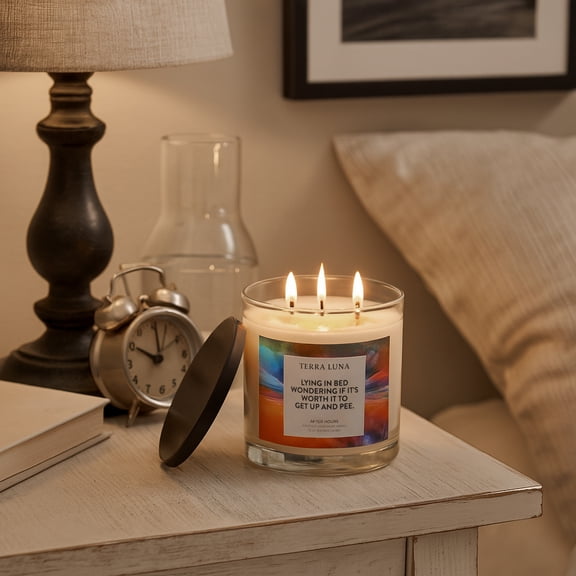 After Hours Scented Candle Jar for Men or Women - Decorative Votive and Pillar Candle for Indoor and Outdoor - Inviting Fragrance for Living Room, Bedroom, and Bathroom Decor - 4", Orange & Blue