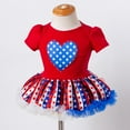 thumbnail image 2 of OAVQHLG3B Baby Girl 4th of July Outfit Kids Girls Romper Clothes Independence Day Jumpsuit Skirt Headband Set, 2 of 9