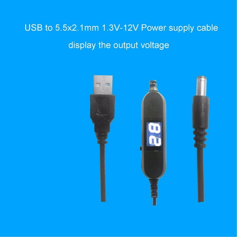 Universal USB 5V to 1.5V 3V 4.5V 6V 9V 12V 5.5x2.1mm Charge Line