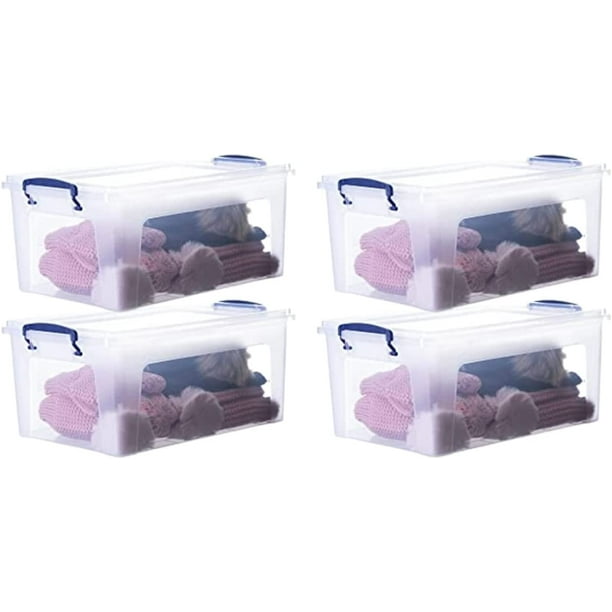 Superio Clear Plastic Storage Bins with Lids, 16 Quart (2 Pack