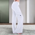 thumbnail image 2 of Pantalones de trabajo para mujer: pantalones harem casuales elásticos de cintura alta, estilo retro, tejido holgado, bolsillos, ideales para yoga y actividades al aire libre., 2 of 4
