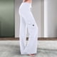 thumbnail image 2 of Pantalones de trabajo para mujer: pantalones harem casuales elásticos de cintura alta, estilo retro, tejido holgado, bolsillos, ideales para yoga y actividades al aire libre., 2 of 4