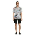 thumbnail image 2 of No Boundaries Men's Print Button Front Resort Shirt with Short Sleeves, Sizes XS-3XL, 2 of 5