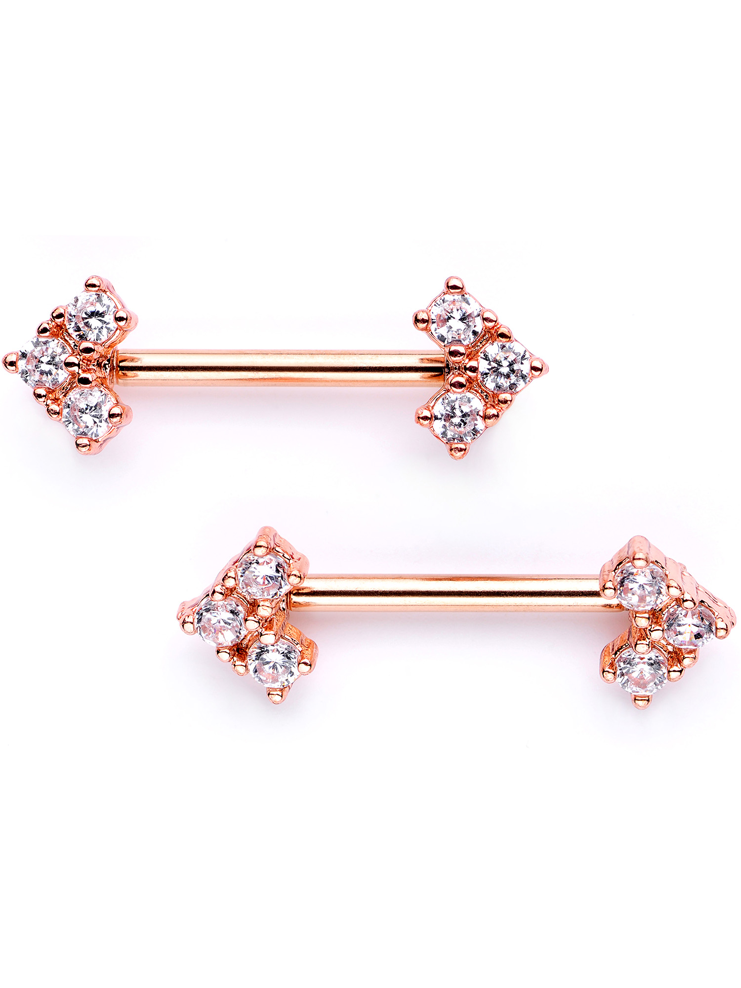 Body Candy Nipplerings Piercing Women 14G Stainless Steel 2 Pc Clear