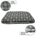 thumbnail image 3 of Checkered Pet Bed, Old Fashioned Plaid Tartan in Dark Colors Classic English Tile Symmetrical, Resistant Pad for Dogs and Cats Cushion with Removable Cover, 24" x 39", Grey Black White, by Ambesonne, 3 of 4