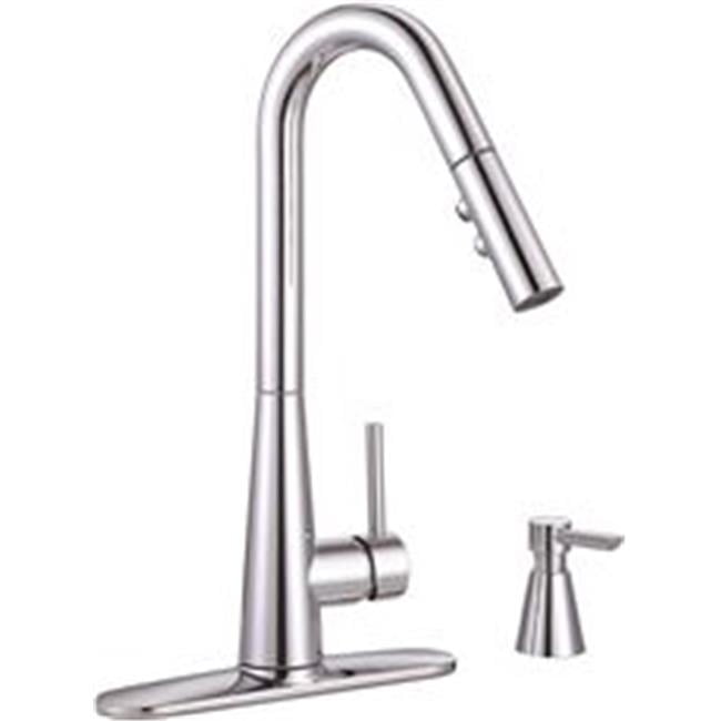 Premier 3558074 Essen Single Handle Pull Down Kitchen Faucet With Soap Dispenser 44 Chrome Walmart Canada