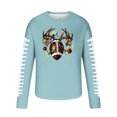 thumbnail image 3 of Brondbend Men's Tops Christmas Men's a Shirts Long Sleeve Crewneck Pullover Printed Fashion Blouse Loose Anniversary Clothes Light Blue, 3 of 4