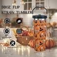 thumbnail image 5 of 30oz Halloween Tumbler with Handle and Straw, Goth Black Cat Insulated Tumbler, Pumpkin Bat Skull Leak Proof Travel Coffee Mug, Reusable Stainless Steel Witch Tumbler, Halloween Gifts for Women, 5 of 6