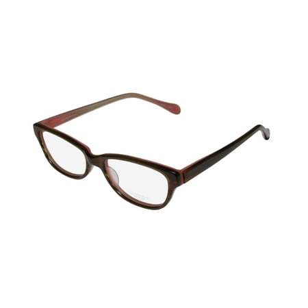 New Oliver Peoples Devereaux Womens/Ladies Cat Eye Full-Rim Brown Horn / Coral Must Have Brand Name Cat Eye Frame Demo Lenses 50-16-135 Eyeglasses/Spectacles
