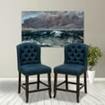 thumbnail image 3 of William's Home Furnishing Blue Sania ll Counter Ht. Wingback Chair, 3 of 3