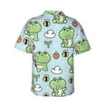 thumbnail image 3 of Picia Cute Floral Frog Gentle Cotton Regular Fit Short Sleeve Casual Hawaiian Shirt for Men-X-Large, 3 of 9