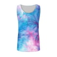 thumbnail image 4 of JUUYY Men's Tie Dye Tank Top - Beach Tank Tops for Men - Sleeveless Summer Tops - Mens Athletic Gym T-Shirts Multicolor#3 XL, 4 of 5