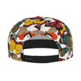thumbnail image 2 of Zufioo Retro Floral Butterfly Print Flat Brim Baseball Cap, Sun Protection, Sweat Absorption, Adjustable Sports Cap, Suitable for Men and Women in All Seasons, 2 of 7