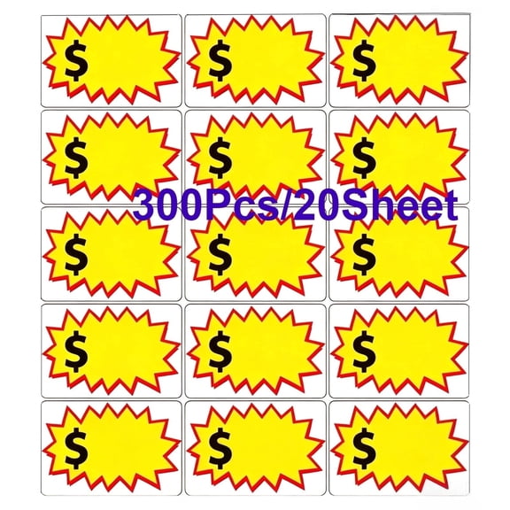 HOHAHO 300 Pcs Garage Sale Stickers,Community Sales Price Label,2x3 inch Removable Self-Adhesive ,Price Tag for Yard Rummage Retail Flea Market