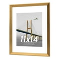 thumbnail image 4 of Scholartree 5 PACK 11 x 14 Wooden Picture Frames Set-11x14 Matted to 8x10 Wall Frames, Gold, 4 of 12