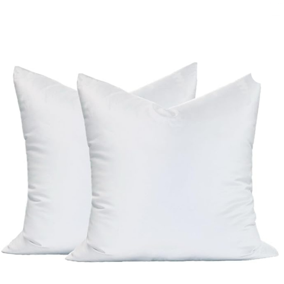 Synthetic Down Alternative 20x20 Square Pillow Insert Form, for Decorative Throw Pillow, Sofa, Cushions, Body and Bed - Pack of 2- Size 20“X 20”