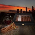 thumbnail image 3 of Spanish Cedar Wood Humidor Desktop Glass Top Cigar Box with Hygrometer and Humidifier for 20-25 Cigars, 3 of 5