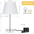 thumbnail image 2 of Modern Silver Table Lamps Set of 2 with White Shade and Acrylic Base, 2 of 7