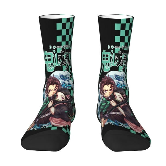 Demon Slayer Socks Crew Socks Funny Novelty Long Socks Unisex Dress Socks For Men Women