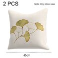 thumbnail image 2 of Funda de almohada de lino con hoja de ginkgo Simple, funda de almohada para sofá y sala de estar, 2 uds., 2 of 5