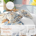 thumbnail image 2 of 3 Piece Orange Blue Botanical Duvet Cover Set Twin Size,Microfiber Comforter/Quilt Cover with Corner Ties and 2 Pillowcases,Weeping Fall Eucalyptus Leaves Rustic Soft Bedding with Zipper Closure, 2 of 8