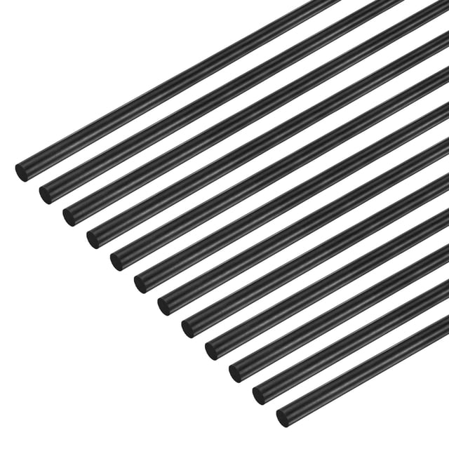 Uxcell 12-Pack Varillas de Fibra de Carbono, Longitud de 200mm Diámetro de 2mm Varilla Sólida de Fibra de Carbono Mate