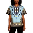 thumbnail image 6 of Africa Print Tee, Plus Size Dashiki Unisex Cotton Tunic Tops with Geometric Patterns and Breathable Comfort, 6 of 7