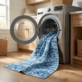 thumbnail image 3 of ReaLife Machine Washable Indoor Outdoor - Mat Rug Foldable Printed Thin Lightweight Cushioned Fade Resistant Patio Deck Dock Porch Pool Balcony Camping - Emery- Blue 6' x 9', 3 of 8
