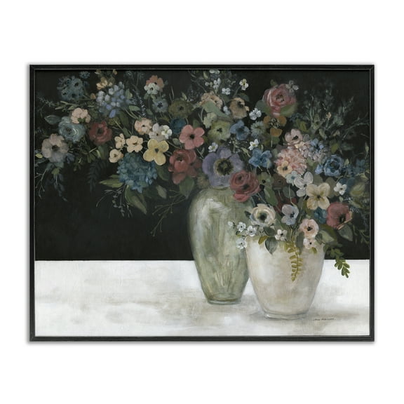 Stupell Industries Vintage Assorted Bouquets Botanical & Floral Painting Black Framed Art Print Wall Art, 14 x 11