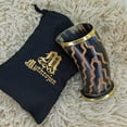 thumbnail image 3 of Mythrojan Drinking Horn Shot Glass Authentic Medieval Inspired Viking Wine/Mead 250 ML – Polished Finish, 3 of 6