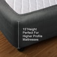 thumbnail image 3 of Marquess Box Spring Cover-Wrap Around Elastic.Vertical Stripe Pattern Bed Skirt Alternative.15"Drop Length Gray Queen, 3 of 5