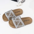 thumbnail image 4 of Girls Kids Non Slip Woven Slide Sandals Lightweight Breathable PU Sole Summer Beach Shoes Gray,Size 7 T, 4 of 6