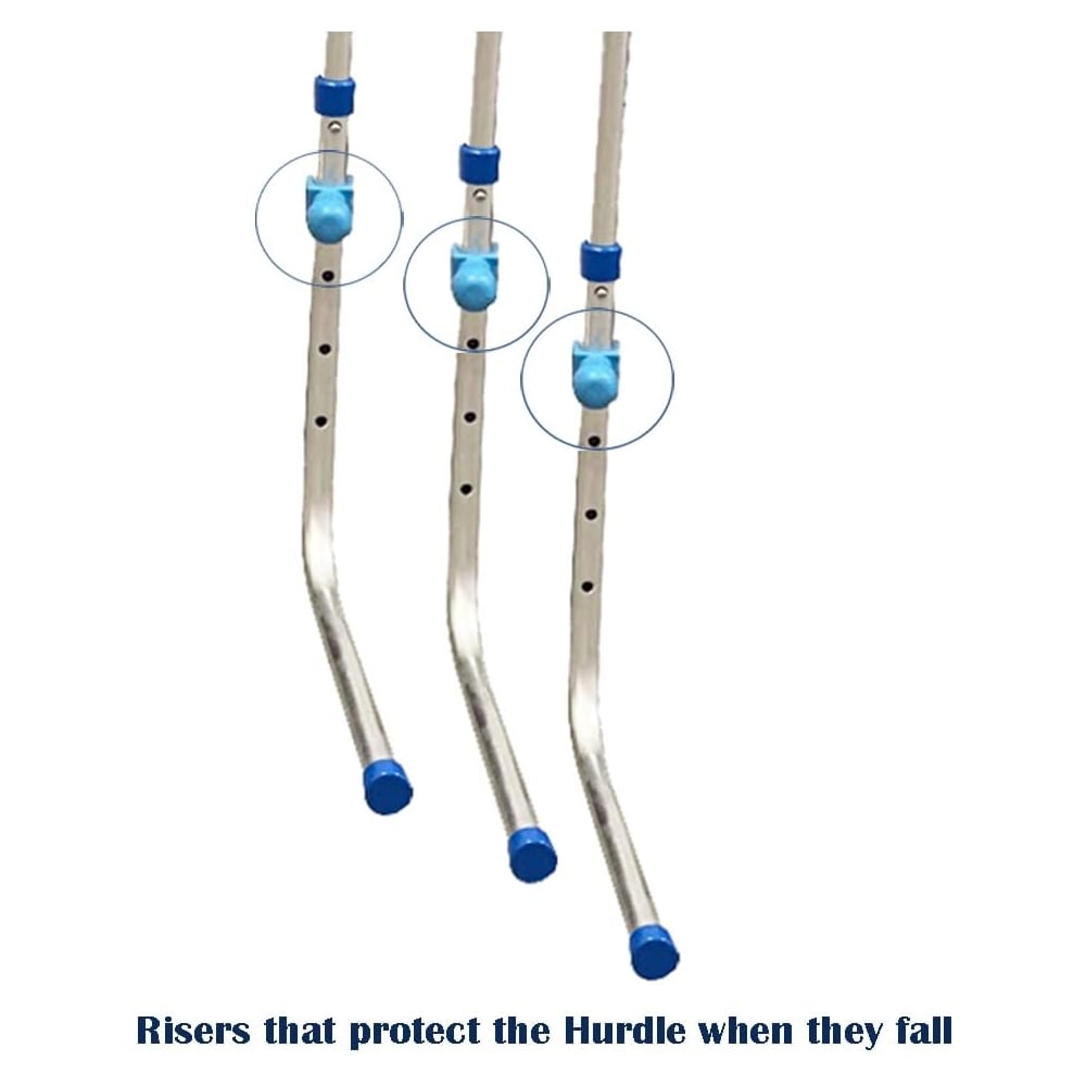 AMBER Track and Field Self Return Aluminum Hurdle Midi Adjustable from 23" to 34" (Set of 3)