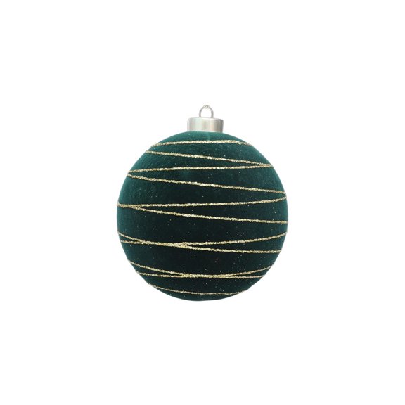 Large 15cm Flocked Christmas Ball Ornaments with Diamond Pattern and Thread, Christmas Tree and Party Decorations