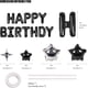 thumbnail image 2 of Happy Birthday Banner Kit - 16 Inch Mylar Foil Letters (13pcs) & 12pcs Star Balloons - Black and Silvery Birthday Party Decorations for Kids and Adults, 2 of 8