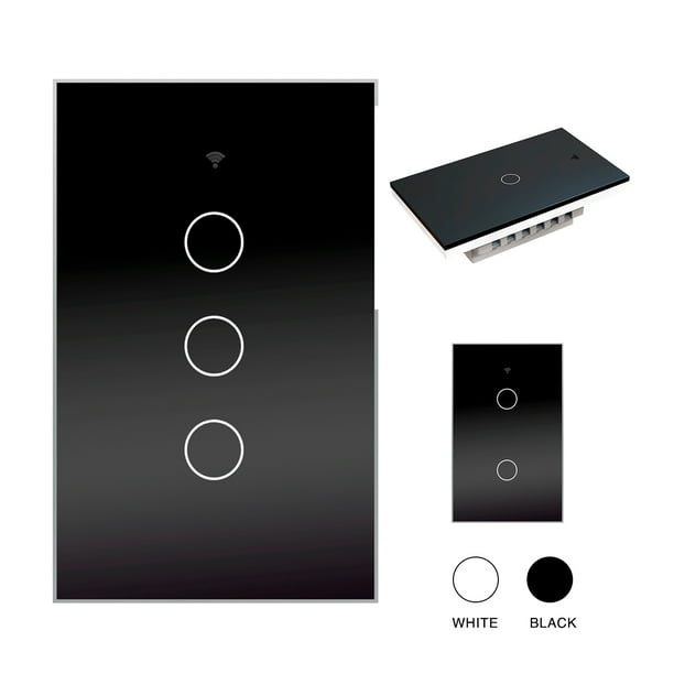 Interruptor Inteligente Happy Life WIFI 3 vias Negro