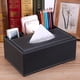 thumbnail image 1 of Cubierta rectangular de cuero para caja de pañuelos: elegante soporte para caja de pañuelos con fondo magnético, caja decorativa de pañuelos de PU., 1 of 4