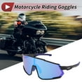 thumbnail image 2 of Unique Bargains Motorcycle Riding Goggles Anti-Glare Tri-Acetyl Cellulos PC UV400 Blue Lens Black Frame, 2 of 6