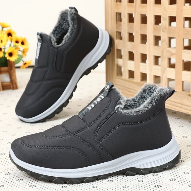 Zapatos de invierno para mujer, botas de algodón grueso con forro polar, zapatos de madre, zapatos de hombre y mujer, los mismos zapatos de hombre de siempre, zapatos de algodón