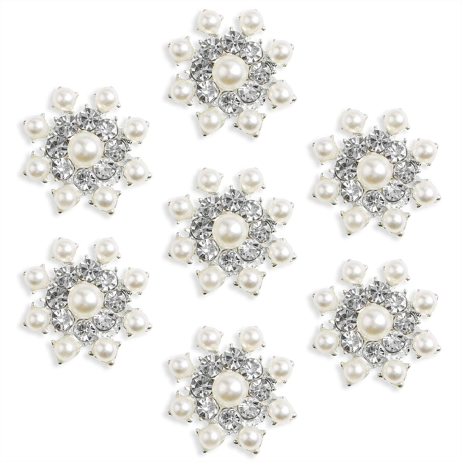 YIMIL Silver Snowflake Rhinestone Embellishments - Pack Of 24, Flat Back, For Crafts & Accessories