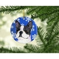 thumbnail image 2 of Carolines Treasures SS4654-CO1 Boston Terrier Winter Snowflakes Holiday Ceramic Ornament 3 in multicolor, 2 of 3