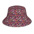thumbnail image 3 of Daiia Apricot color Skull flower Pattern Bucket Hat - Trendy Cotton Sun Hat for Beach, Golf, Fishing - Fun Outdoor Vacation Boonie for Men and Women, 3 of 9