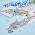 thumbnail image 5 of 2Pcs Rhinestone Lace Appliques Beaded Crystal Embroidery Floral Patch Polyester Embroidery Lace Ornament Colorful Sew on Rhinestones Sequins Appliques for Wedding Dress Clothes Accessories, 5 of 8